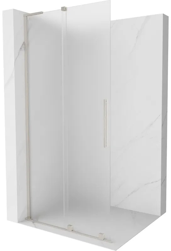 Mexen Velar L ścianka prysznicowa rozsuwana Walk-in 110 x 200 cm, szron 8 mm, nikiel szczotkowany - 871-110-003-33-97