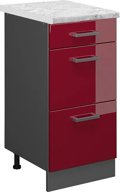 Szafka dolna do kuchni czerwony połysk 40x60x81.6 r-line
