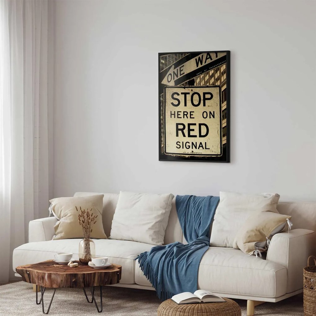 Plakat Znaki drogowe 21x30 cm z ramą czarną bez marginesu ARTGEIST B