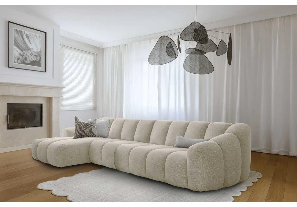 Beżowy narożnik (lewostronny/z szezlongiem) Shell – Miuform