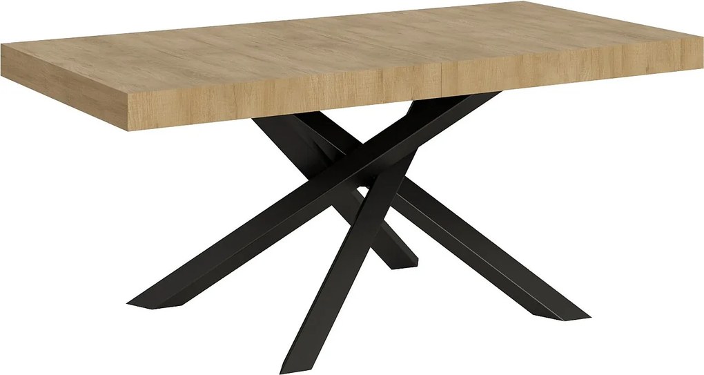 Stół rozkładany 200/304x90 cm Volantis dąb naturalny nogi antracytowe