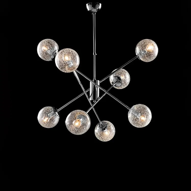 Lampa wisząca Tresor z polerowanego chromowanego żelaza 8 świateł 100 Ø73 BL215-8-CR