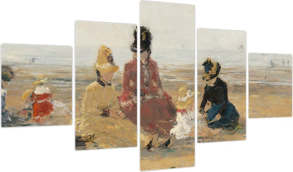 Obraz - Eugène Boudin, On the Beach, Trouville, reprodukcje (125x70 cm)