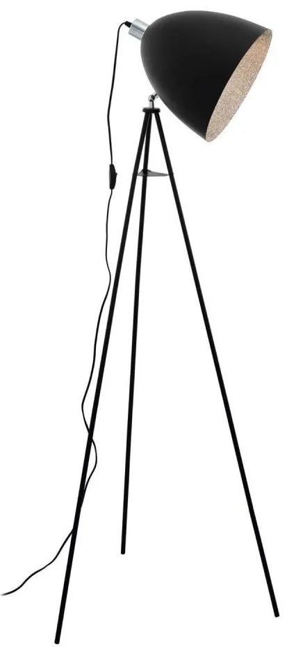 Eglo 79377 - Lampa stojąca MAREPERLA 1xE27/60W/230V czarna