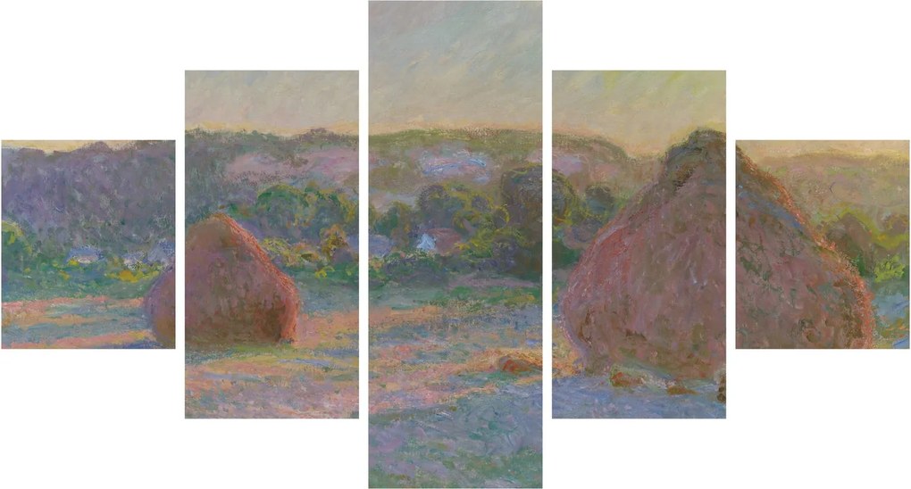 Obraz - Claude Monet, Stacks of Wheat (End of Summer) , reprodukcje (125x70 cm)