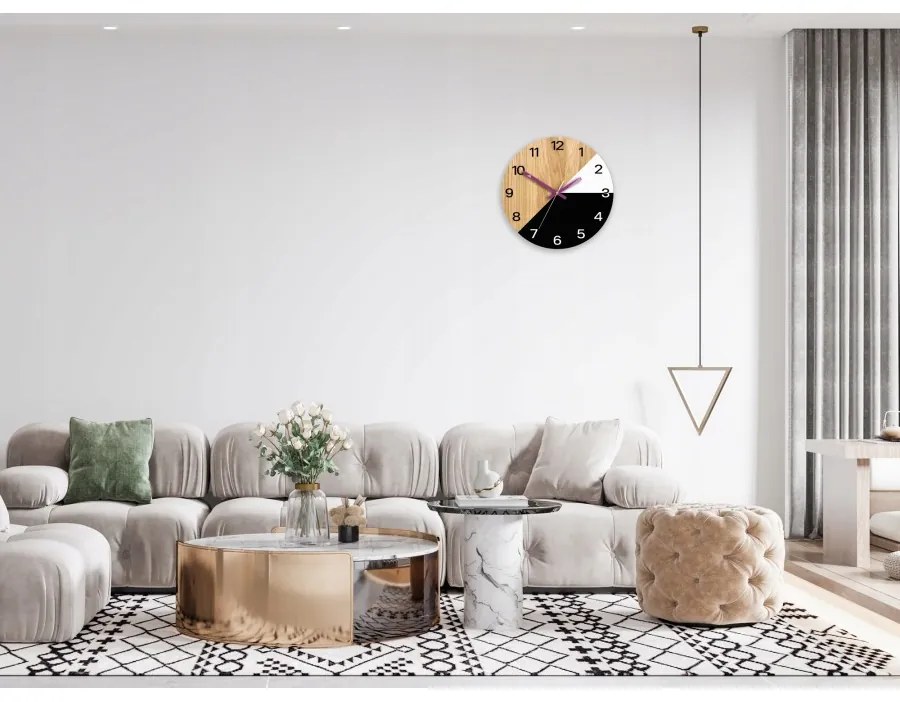Zegar na ścianę nowoczesny efektowny okrągły cichy do kuchni salonu pokoju