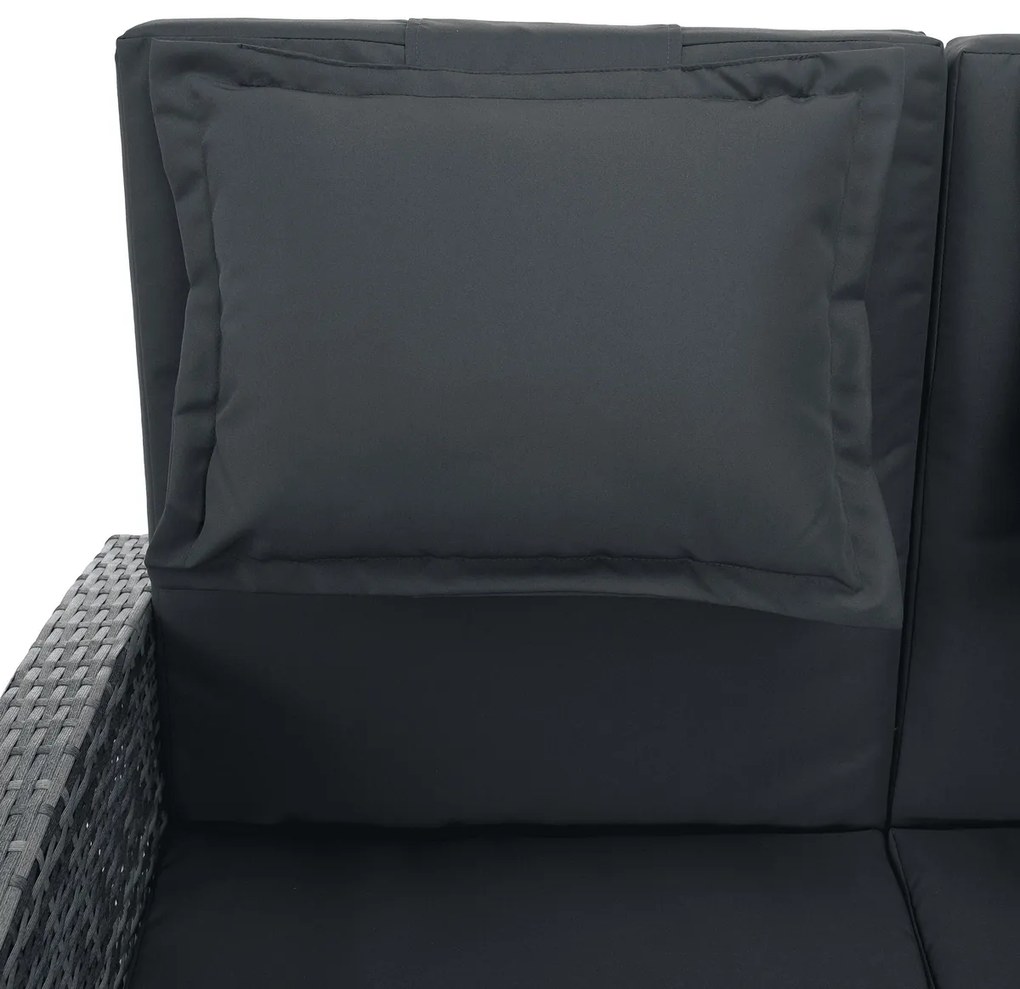 Sofa ogrodowa rattanowa MALORY, szary/naturalny