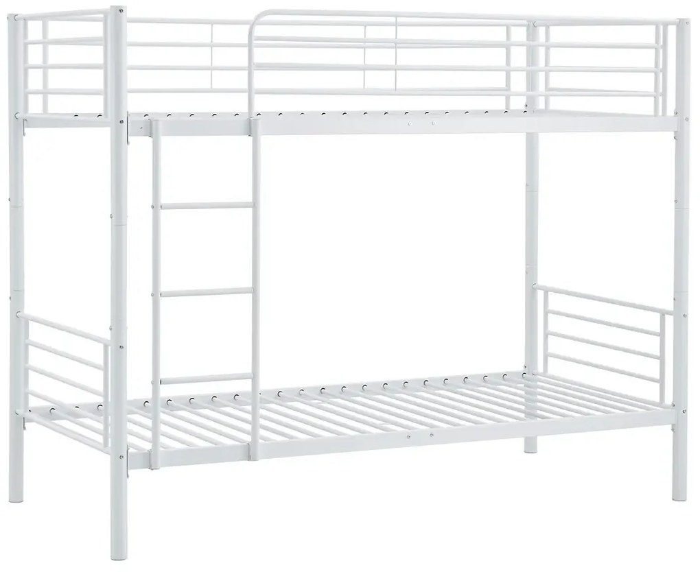 Białe metalowe łózko piętrowe 90x200 G1-W12