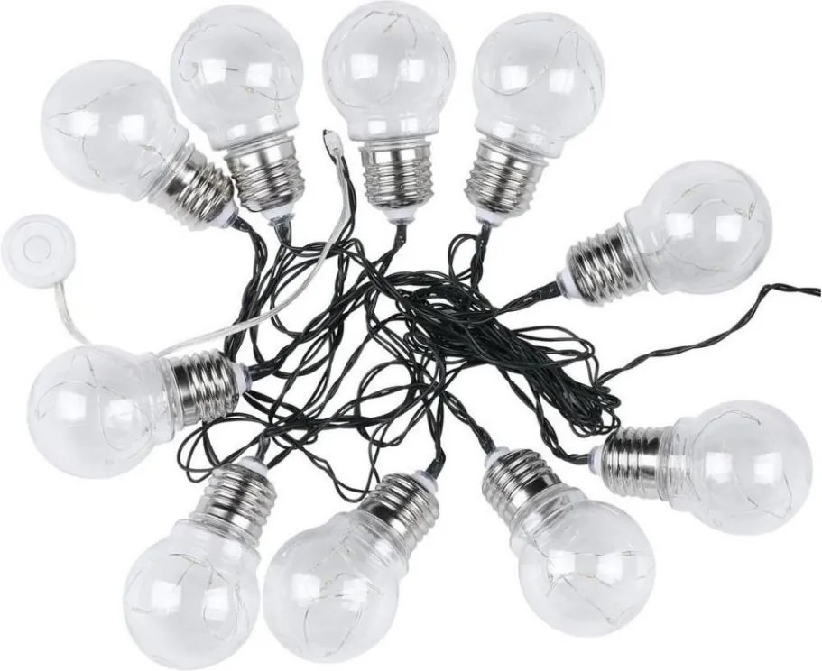 Łańcuch solarny LED 10xLED/1W/1,2V 1xAA 2 m IP44 3000K 300 mAh