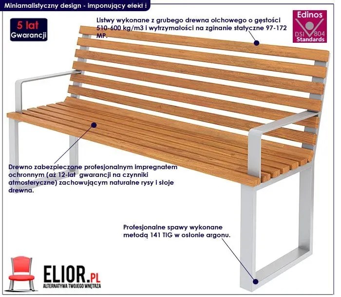Ławka ogrodowa 150cm Akira - 24 kolory