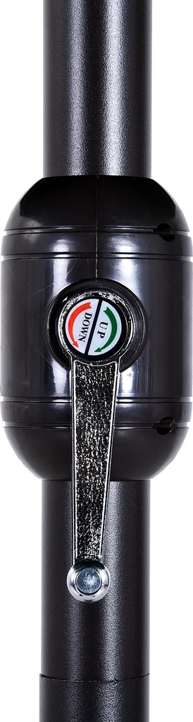 Outsunny Parasol Owalny Podwójny Ogrodowy z Korbką Jasnokawowy 460x270x240cm Idealny na Targ i Taras | Aosom PL