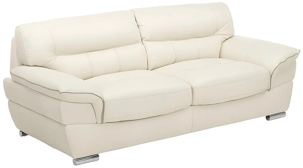 Komplet wypoczynkowy 3+2 ze skóry THIBAULT - Kość słoniowa