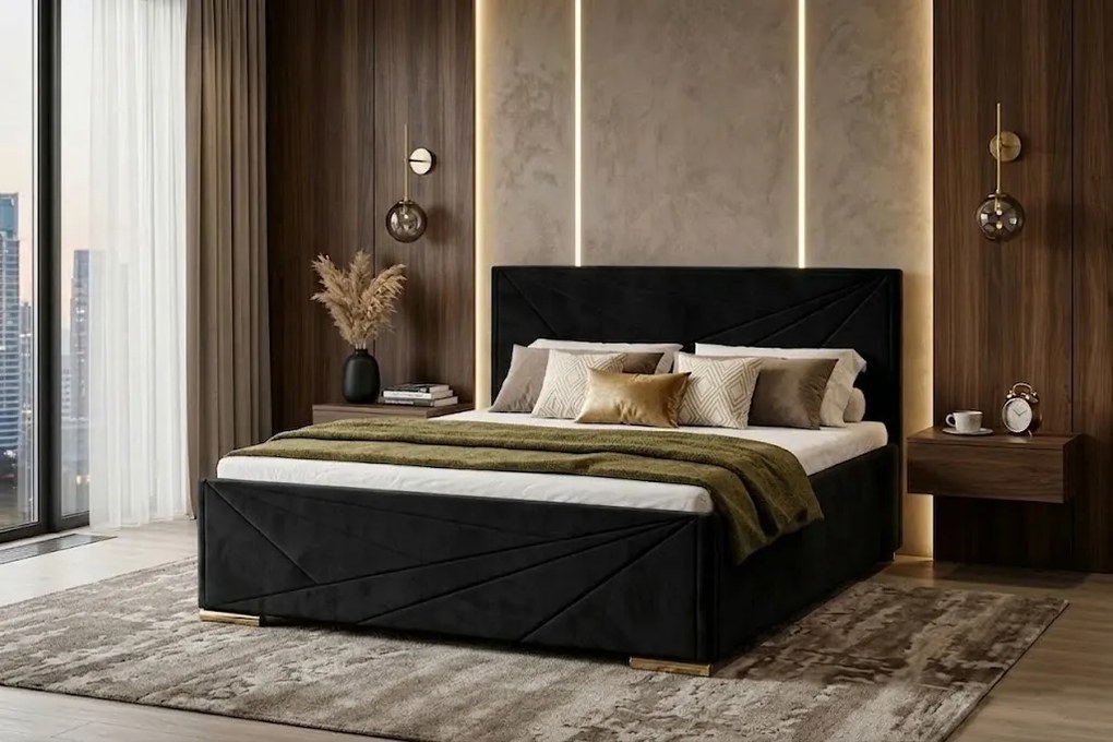 Łóżko ROSI 120x200 cm Czarny Bez materaca