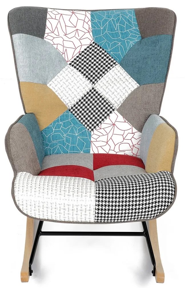 Fotel bujany PW2, patchwork