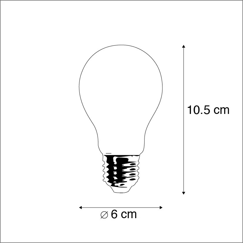 Zestaw 3 żarówek LED z filamentem E27 przyciemnianych matowych 5W 380lm 2350K