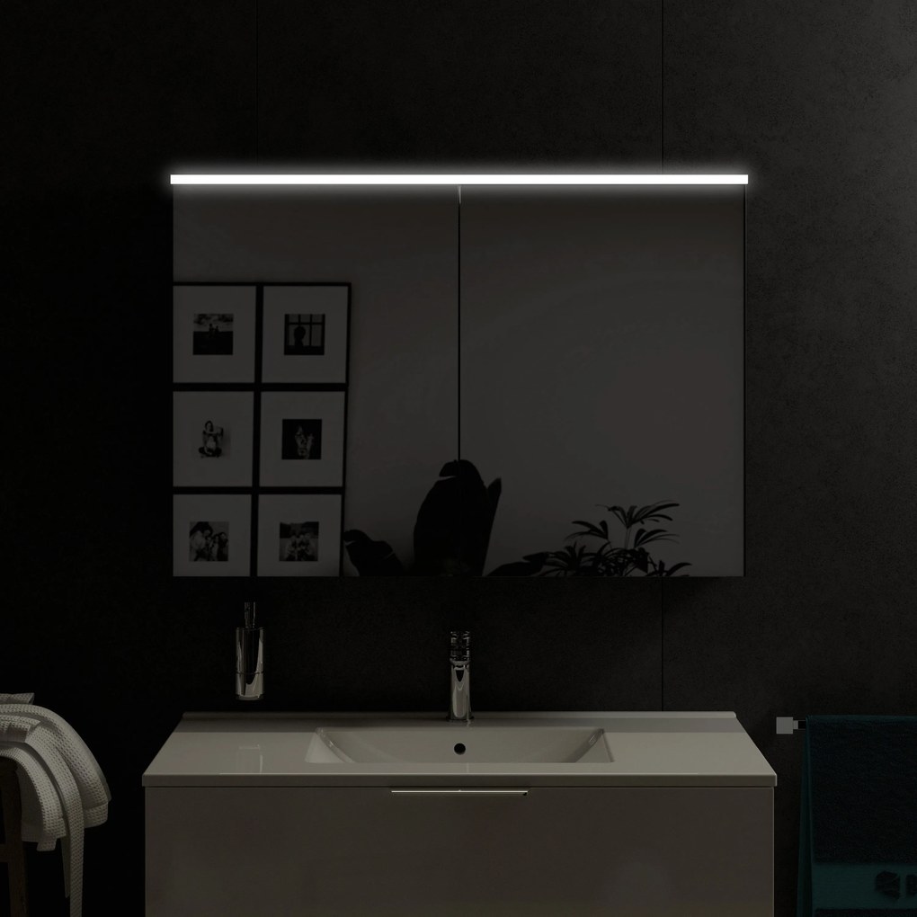 Szafka łazienkowa SOLO z oświetleniem LED i lustrem 100 cm