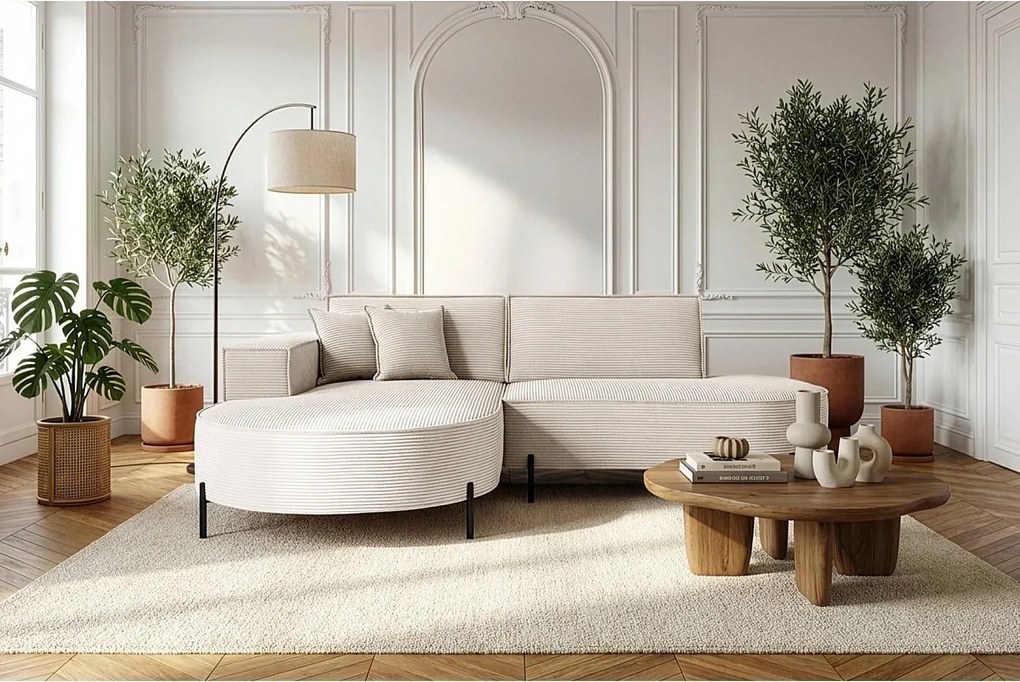 Narożnik Parma Studio Hills, tkanina Poso, lewy, kremowy (105)