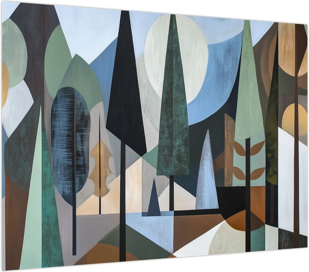 Obraz na szkle - Naturalna geometria abstrakcyjna II. (70x50 cm)