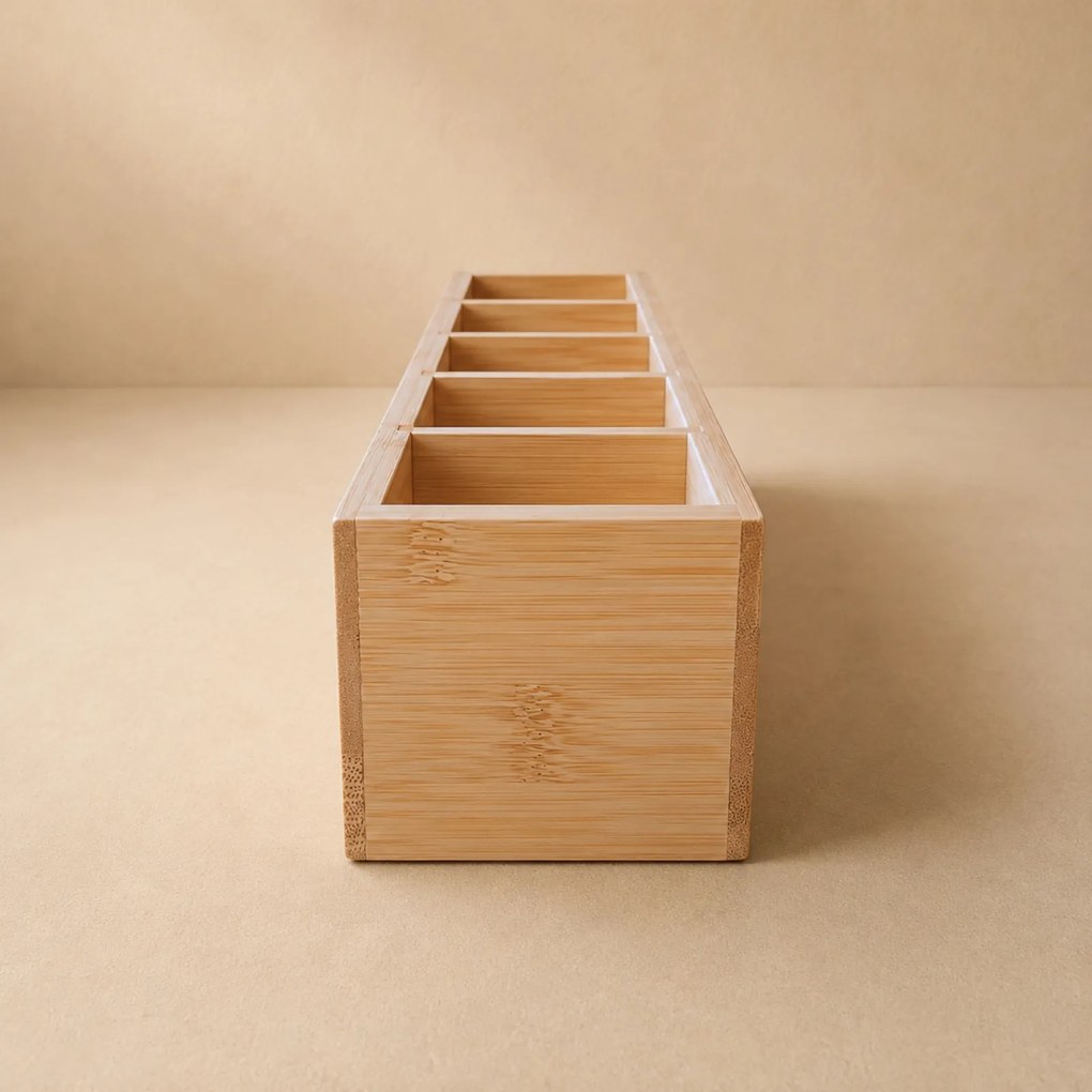 Organizer biurkowy bambusowy, 38 x 8 x 7 cm