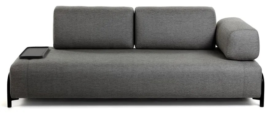 Ciemnoszara sofa z małym stolikiem Kave Home Compo