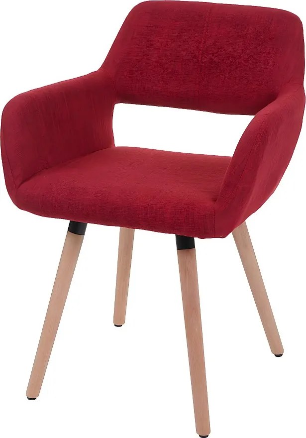 Krzesło do jadalni MCW-A50 II,  tekstylia, purpurowa czerwień, jasne nogi