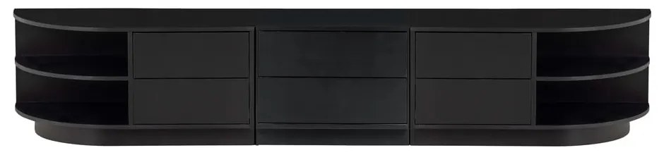Czarny zestaw pod TV z litego drewna sosnowego 206x40 cm Finca – WOOOD