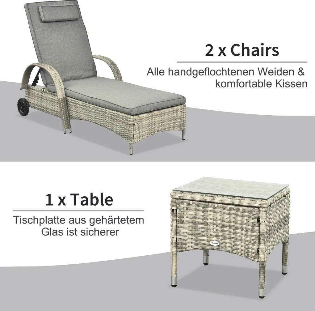 Outsunny leżak, leżak ogrodowy