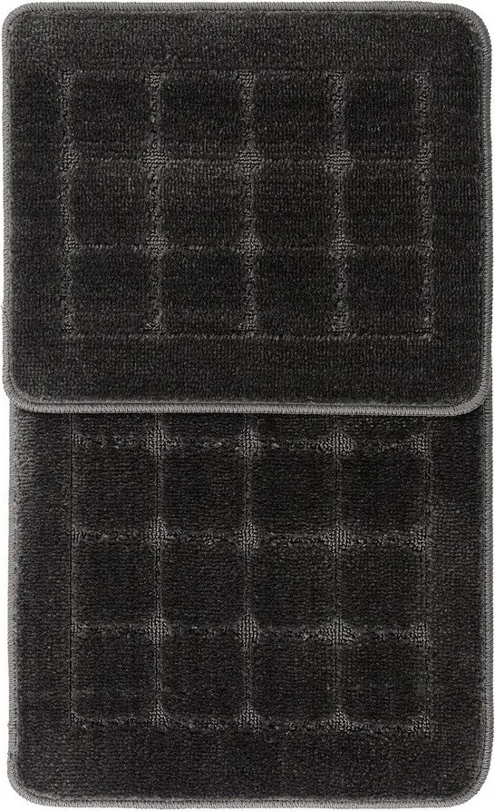 Antracytowe dywaniki łazienkowe zestaw 2 szt. 50x80 cm Kareli – Foutastic