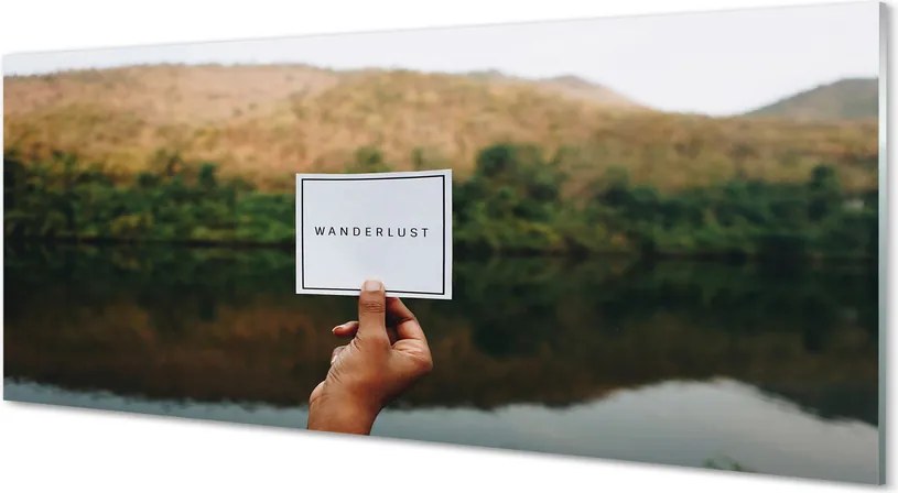 Szklany Panel Napis Panoramiczny w Dłoni