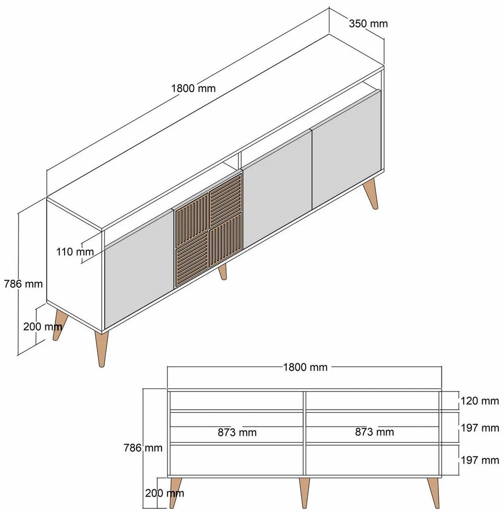 Szafka Milan 2 Orzech i biały marmur