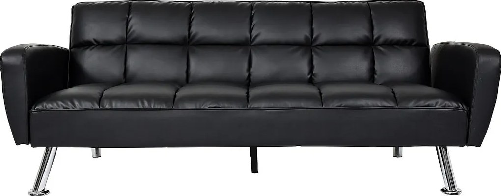 Sofa MCW-K19,  imitation leather black