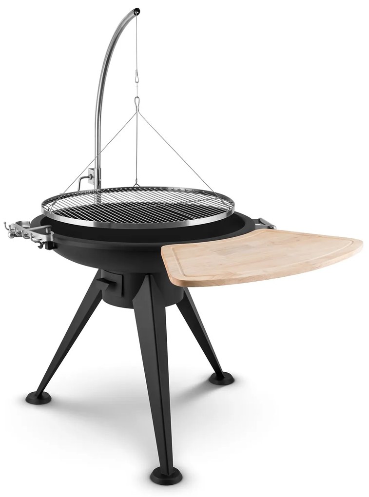 Blumfeldt Caruso 124cm Palenisko z grillem na piedestale Czarny