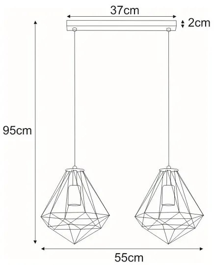 Podwójna loftowa lampa wisząca nad wyspę - S536-Hosti