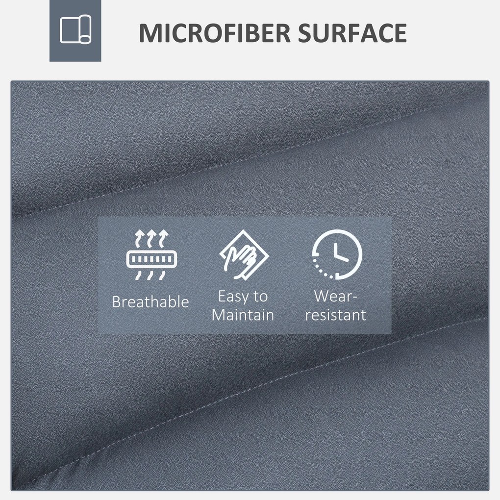 HOMCOM Fotel, kręcące siedzisko, regulowane oparcie, miękka tapicerka, oddychające pokrycie, Dunkelgrau, 62 x 70 x 95cm