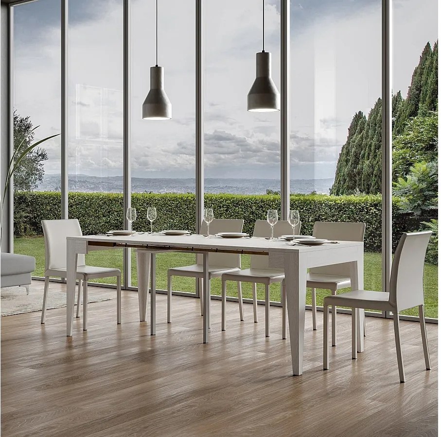 Konsola rozkładana 90x42/302 cm Isotta Frassino biała