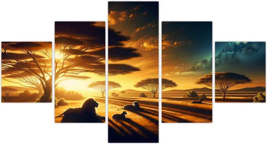 Obraz - Odpoczywające lwy (125x70 cm)