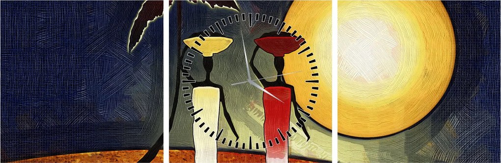 Obraz starożytnego obrazu (z zegarem) (90x30 cm)