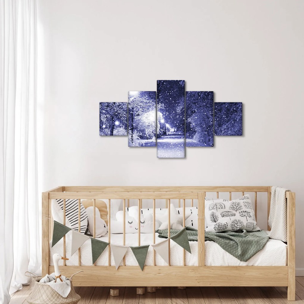 Obraz - Magiczna zimowa noc (125x70 cm)