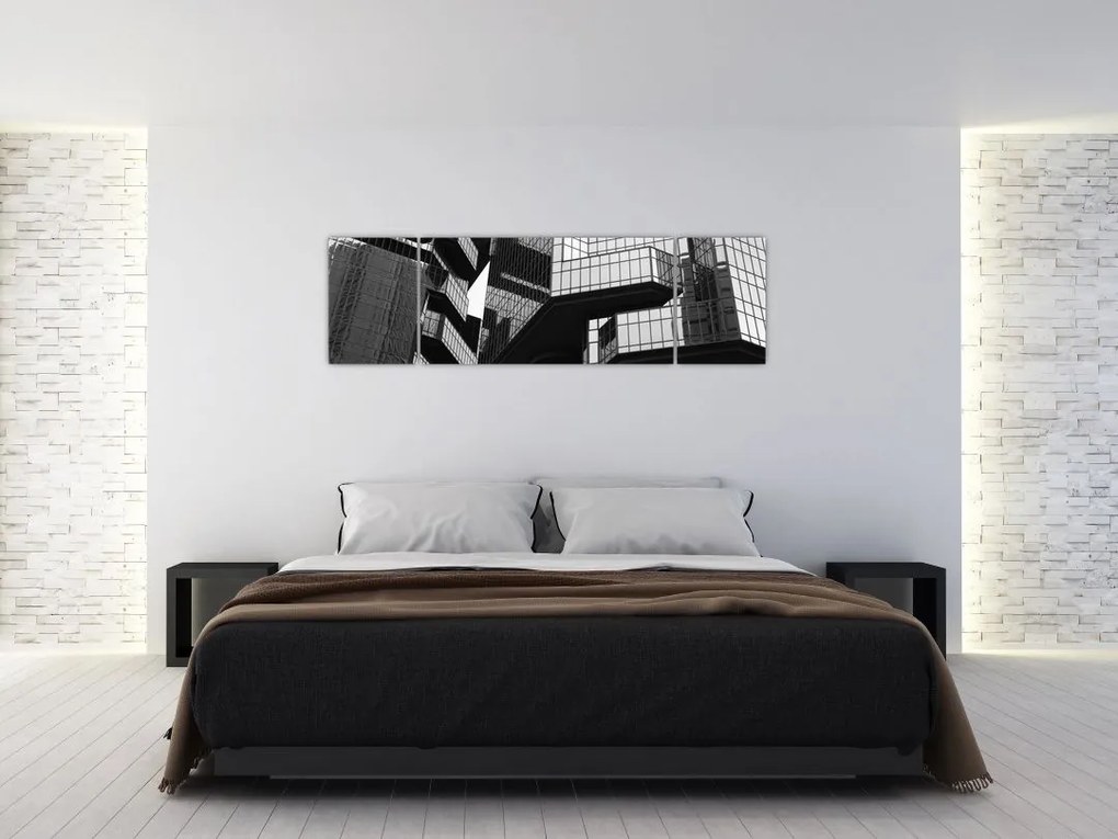 Obraz szklanych budynków (170x50 cm)
