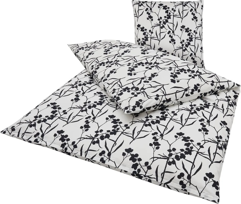 PrzytulneMieszkanie.pl PrzytulneMieszkanie.pl Pościel z bawełny renforcé BERRIES biało-czarna Rozmiar pościeli: 80 x 80 cm | 135 x 200 cm