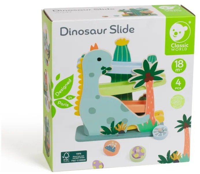 Classic world kolorowa zjeżdżalnia tor dinozaur 5 el.