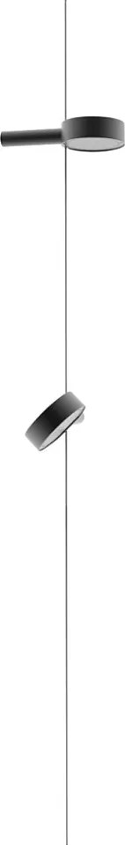 Zafferano SUPER O Czarna lampa wisząca LED z możliwością ładowania i ściemniania - 2 moduły świetlne