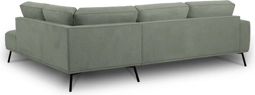 Zielony narożnik z tkaniny szenilowej (prawostronny/w kształcie litery L) Amsterdam – Scandic