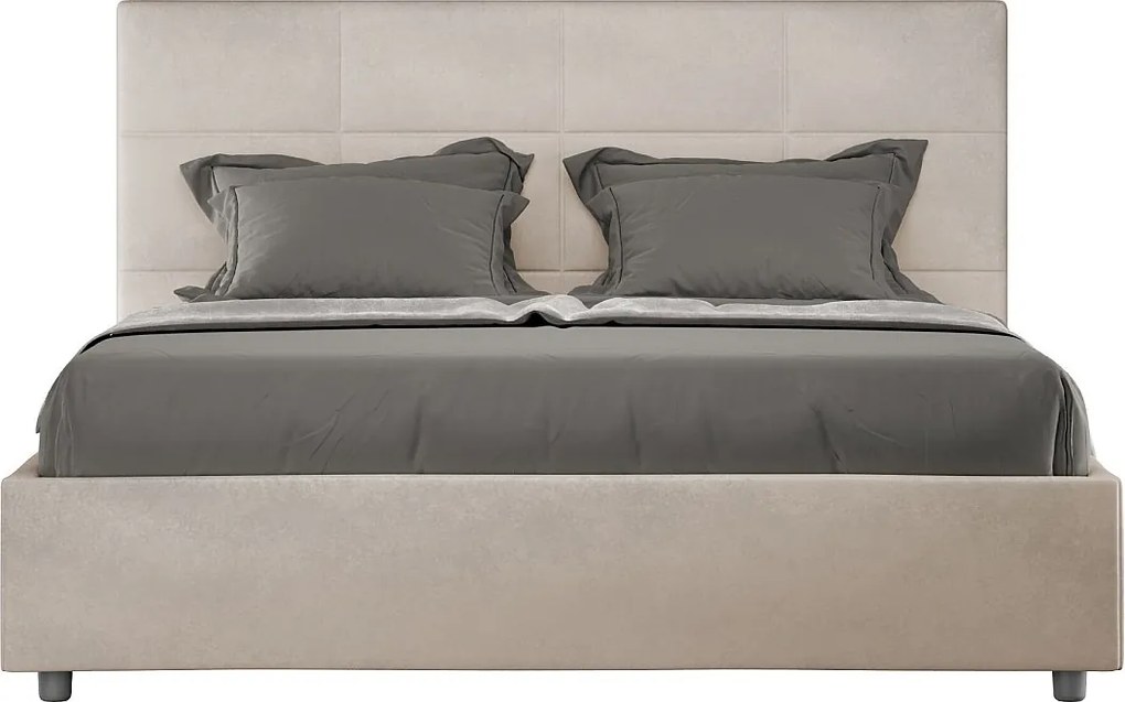 Łóżko bez stelaża tapicerowane 160x190 microfibra Piaskowy Mika