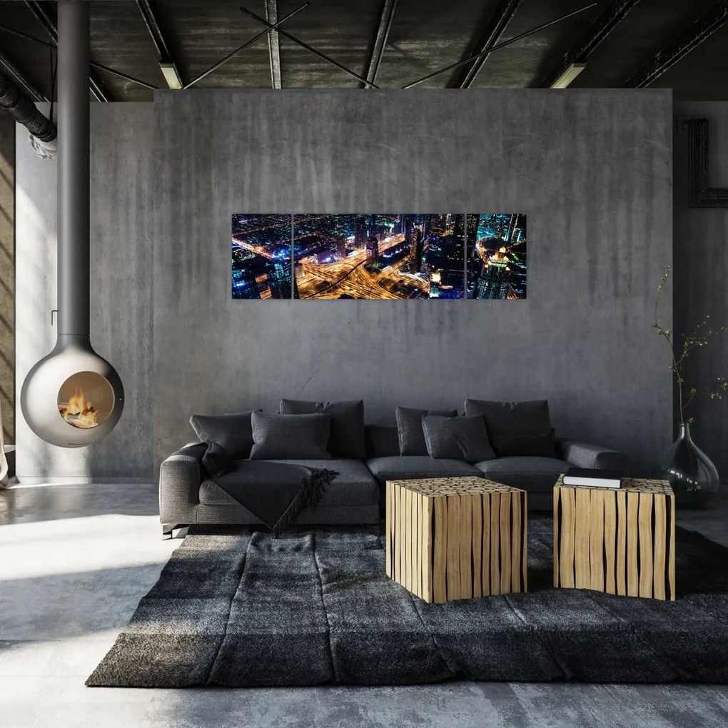 Obraz miasta nocą (170x50 cm)