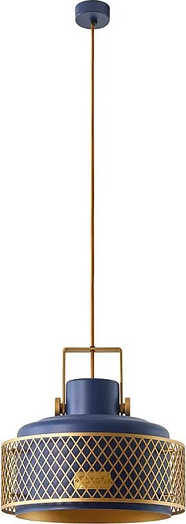 Lampa sufitowa TOSCA w nowoczesnym stylu - g?. 33 cm x wys. 150 cm - E27 60W - IP20 - do u?ytku wewn?trznego - stal i aluminium - niebieski i z?oty