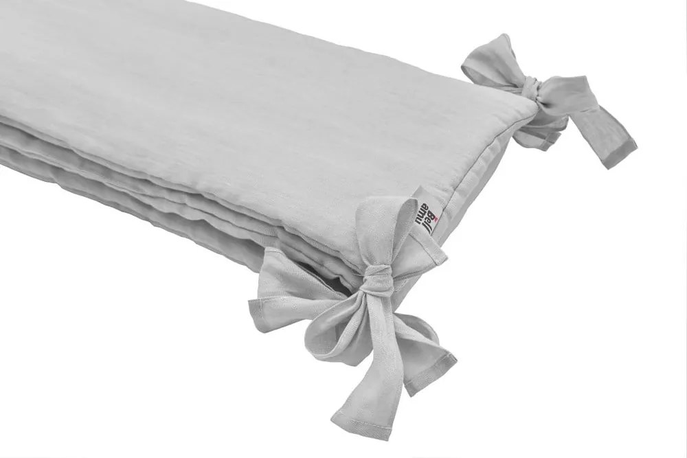 Bellamy Lniany szary ochraniacz do łóżeczka STONE GRAY