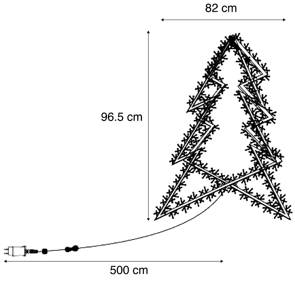 Zewnetrzna Czarna choinka ze światłem LED IP44 - Brilli Oswietlenie zewnetrzne