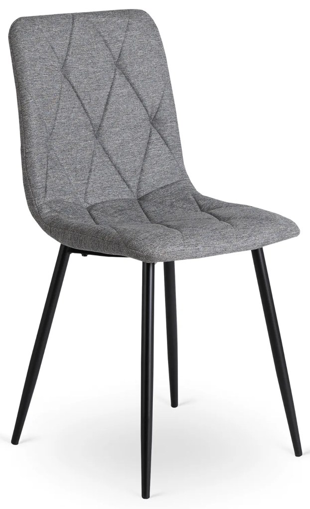 Zestaw Stół Okrągły Rozkładany HARRY 102-142 cm Dąb Artisan/Czarny i 6 Krzeseł Tapicerowanych ROBIN 2 Szarych Nowoczesnych