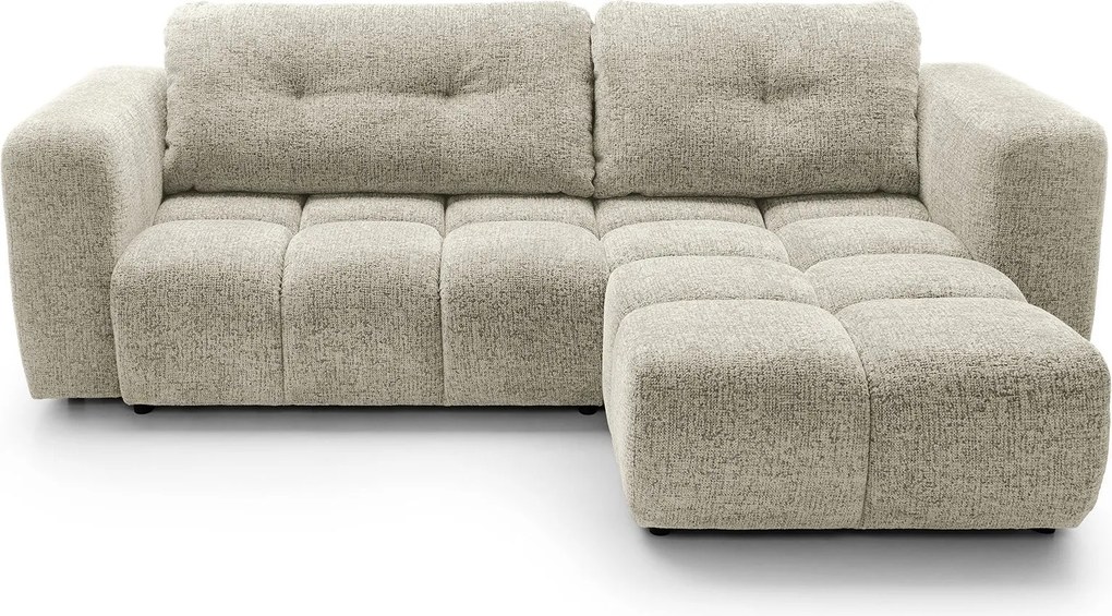 Masseno Narożnik ARTE z funkcją spania i pojemnikiem na pościel Narozniki L, Rozkładana sofa - Kremowy, BELLO 05